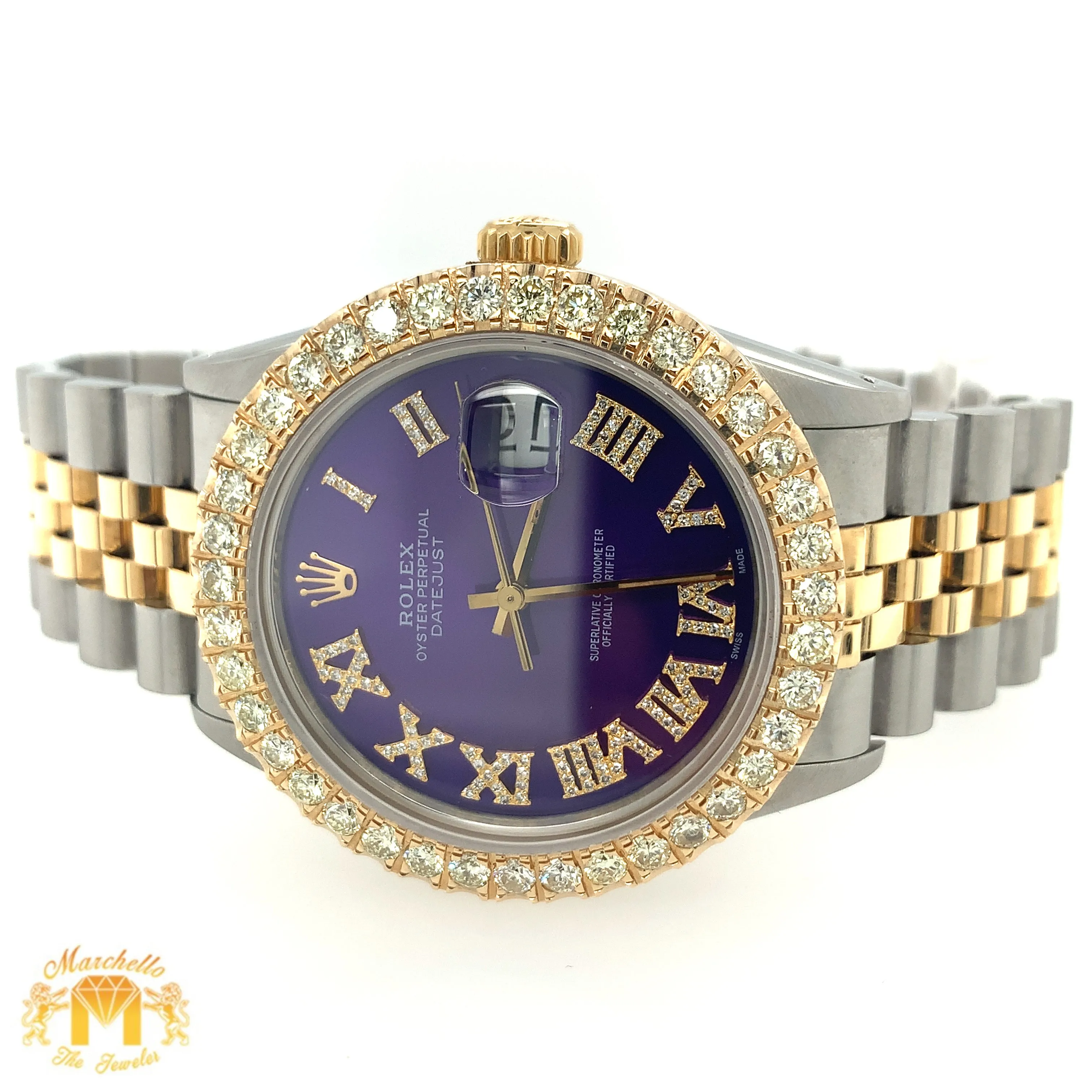 36mm Rolex Datejust Diamond Watch with Two-tone Jubilee Bracelet (quick-set)