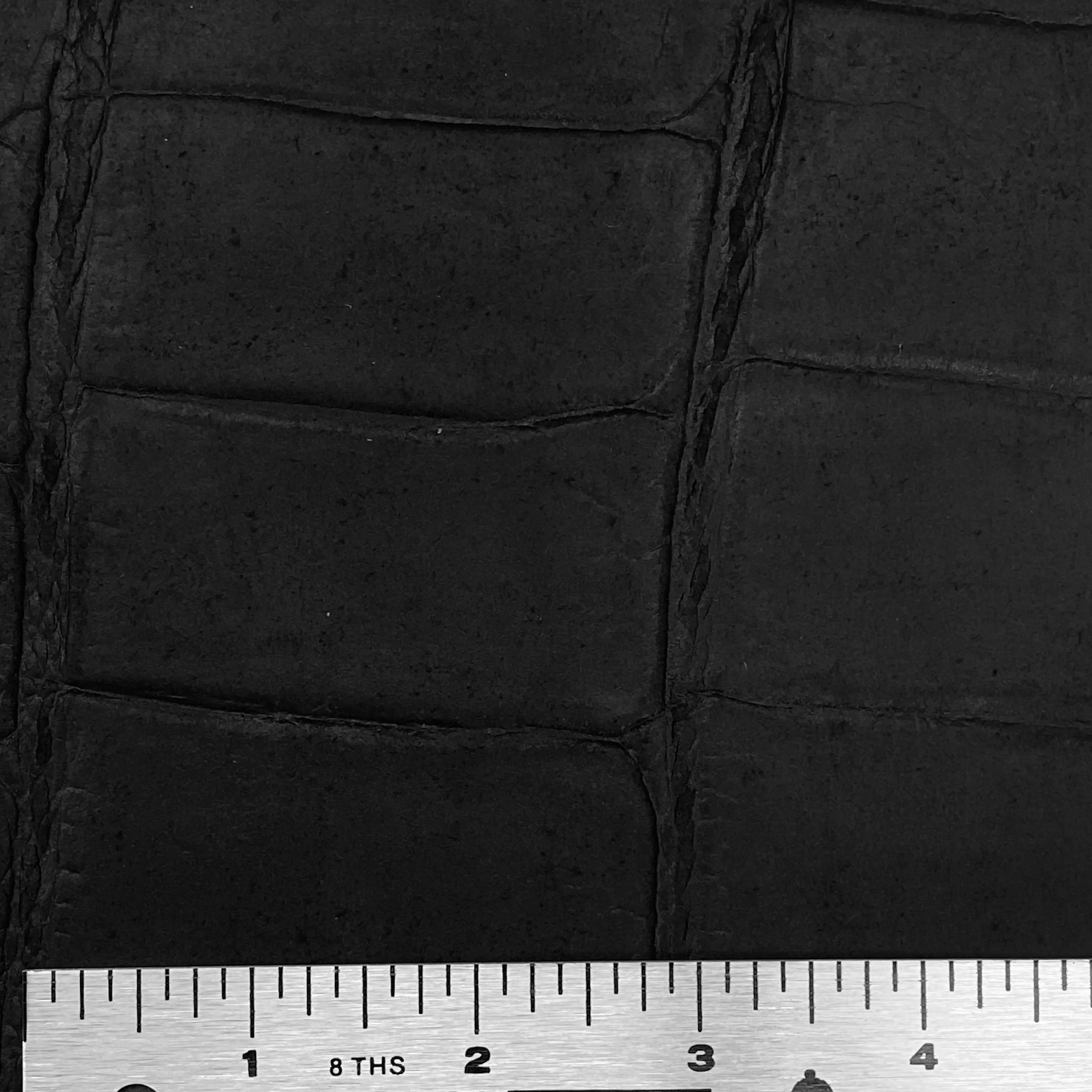 3oz (1.2mm) Black Broad Scale Reptile Embossed Cow Leather (per square foot)