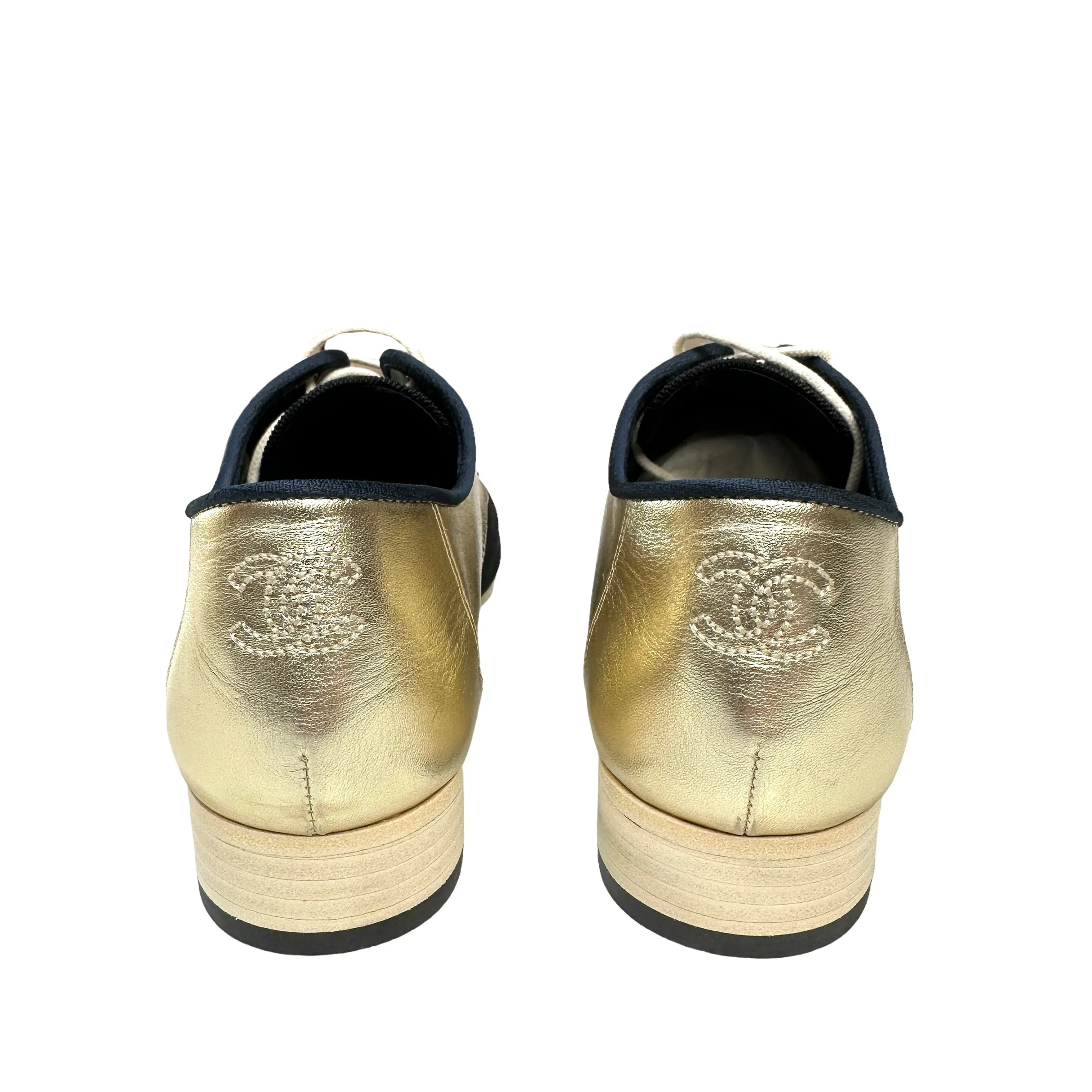 Black & Gold Loafers - 9.5