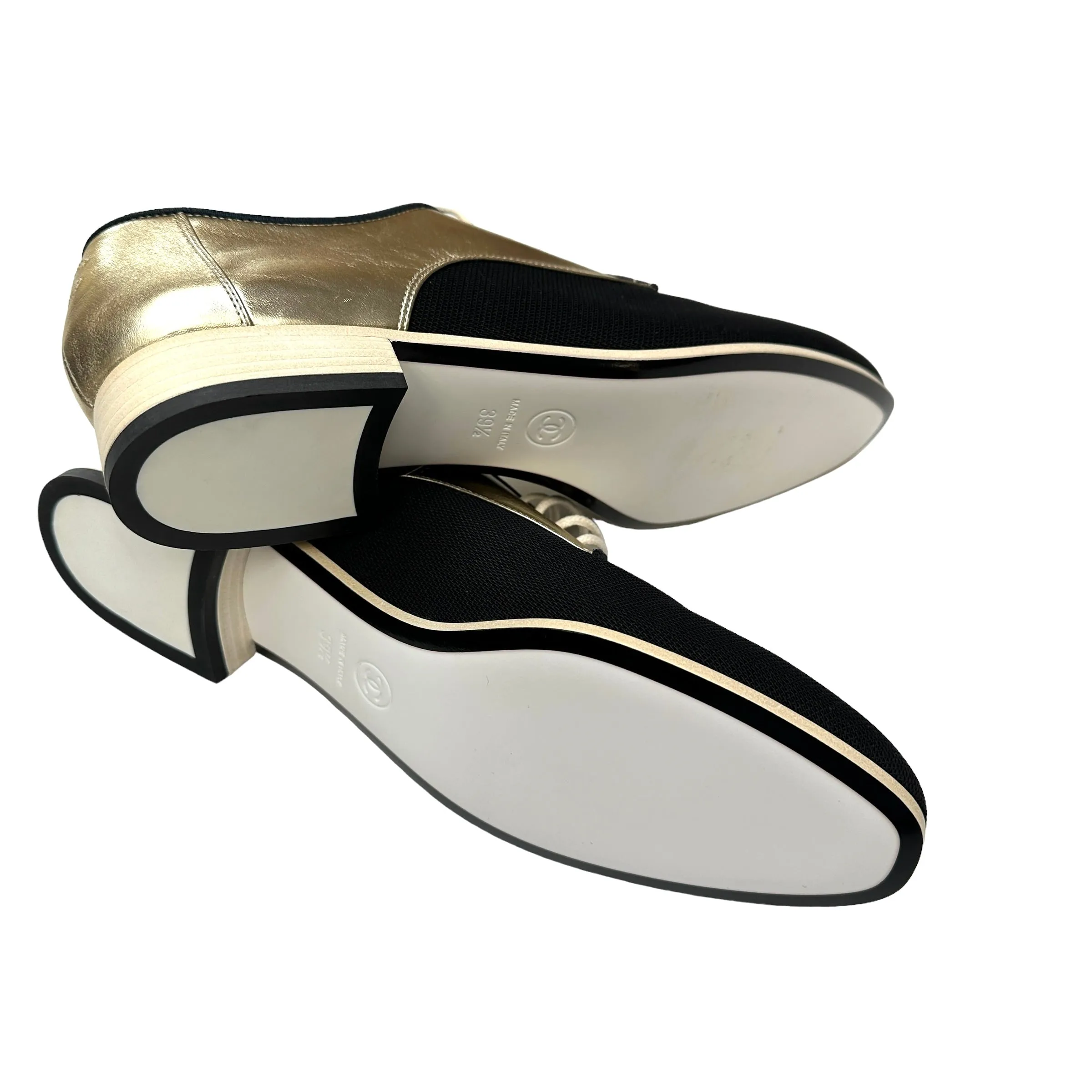 Black & Gold Loafers - 9.5