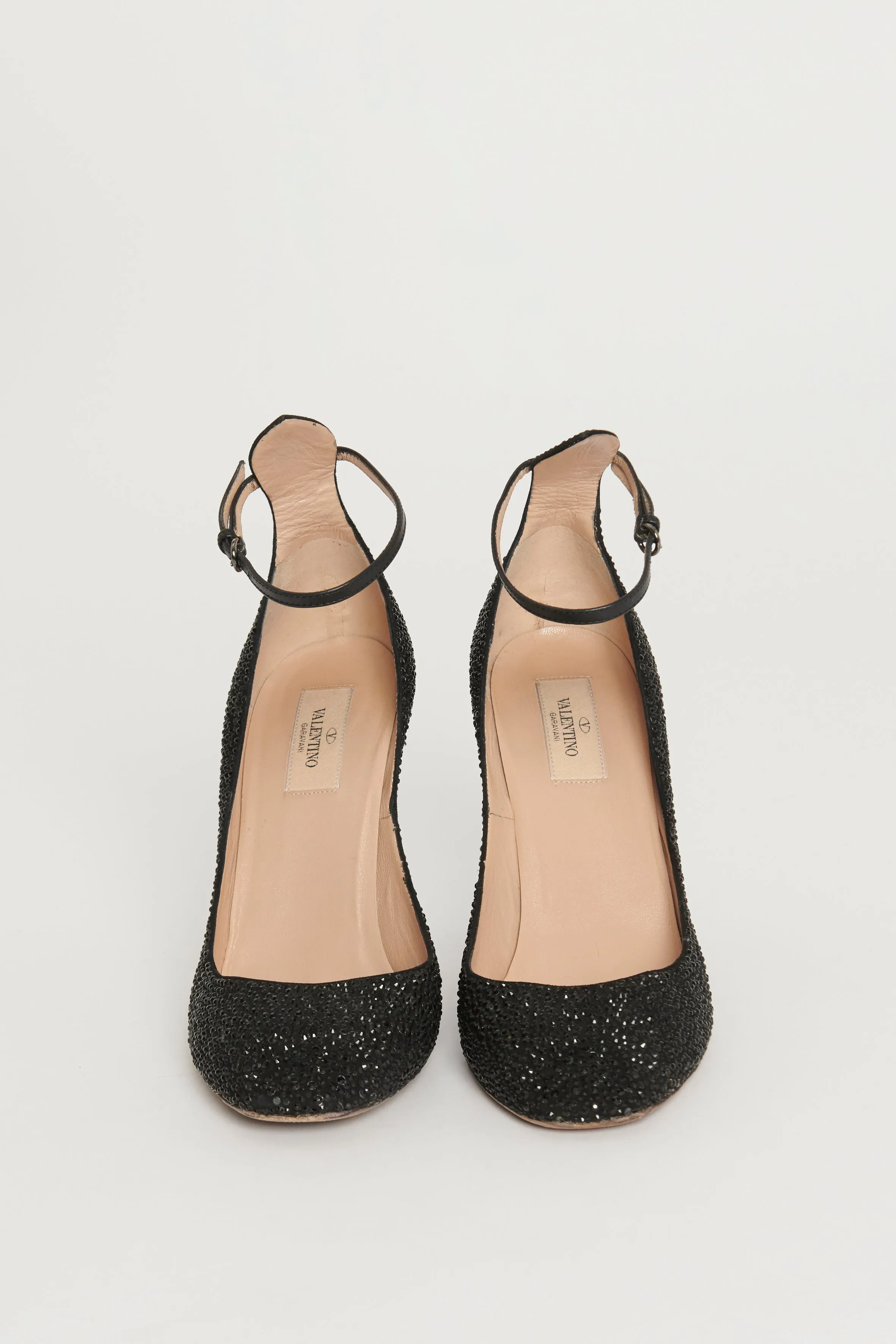 Black Crystal Embellished Preowned Pumps