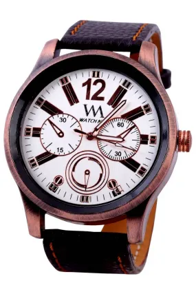 Black Genuine Leather Analog Watch for Men