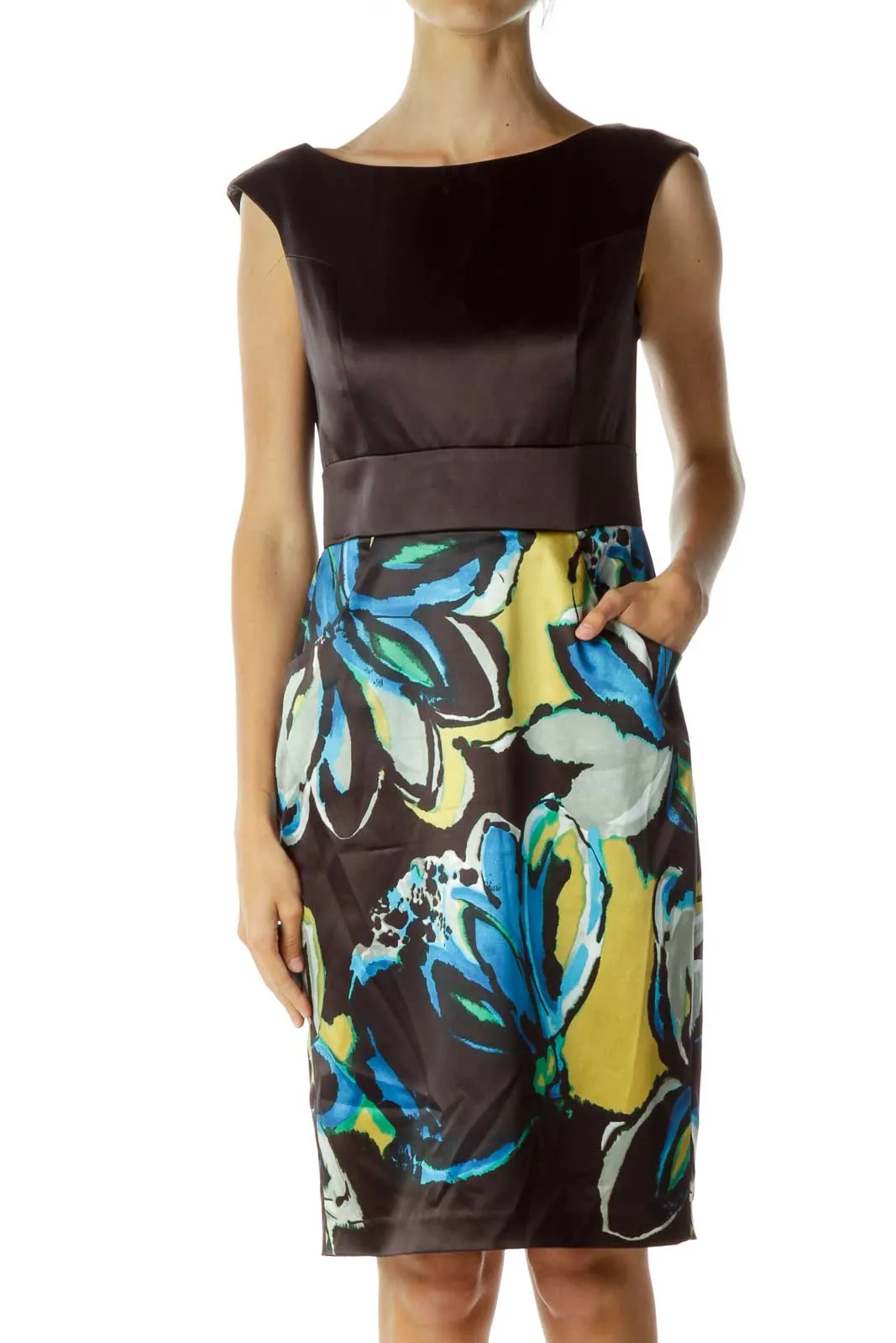 Black Multicolor Pencil Dress