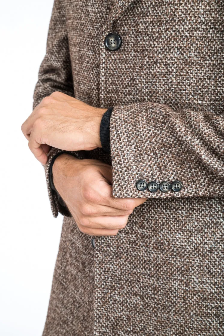 Brown Tweed Classic Fit Overcoat