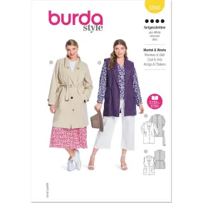 Burda Style Pattern 5840 Misses' Coat & Vest B5840