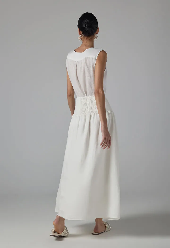 Choice Solid Pleated Skirt - Ramadan Style Off White