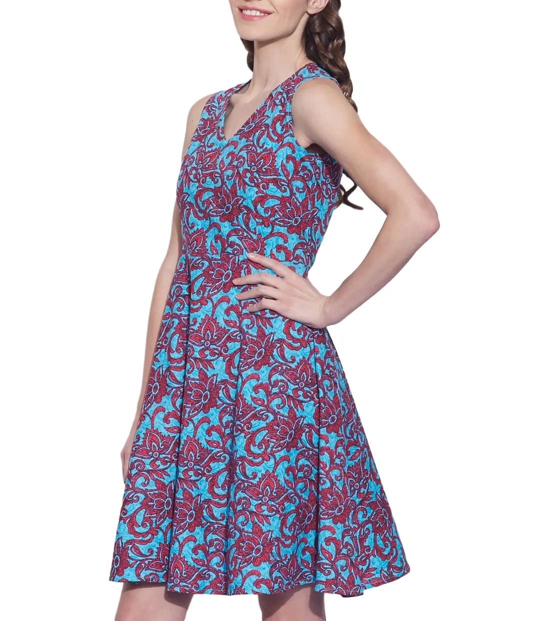 Clothes For Women Cotton Printed Dress,Machine Washable,W-CPD38-1607, Size-38 Inch