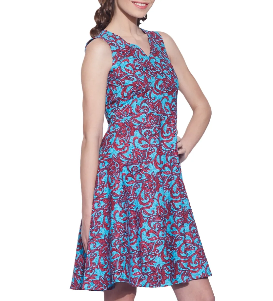 Clothes For Women Cotton Printed Dress,Machine Washable,W-CPD38-1607, Size-38 Inch