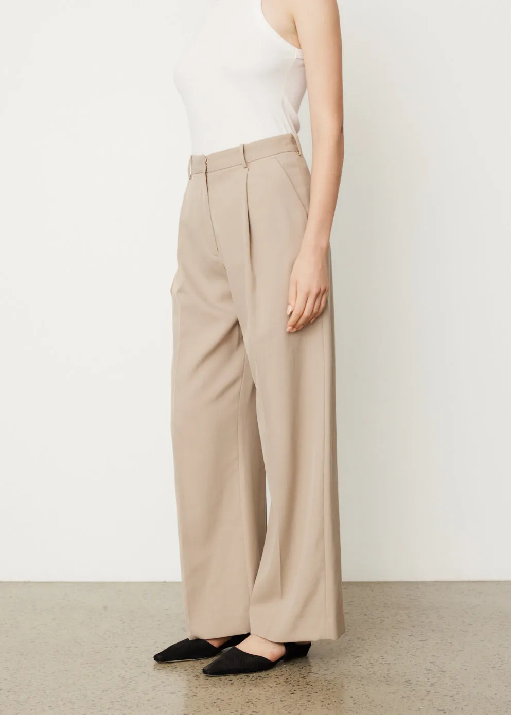 Deep Pleat Straight Trousers