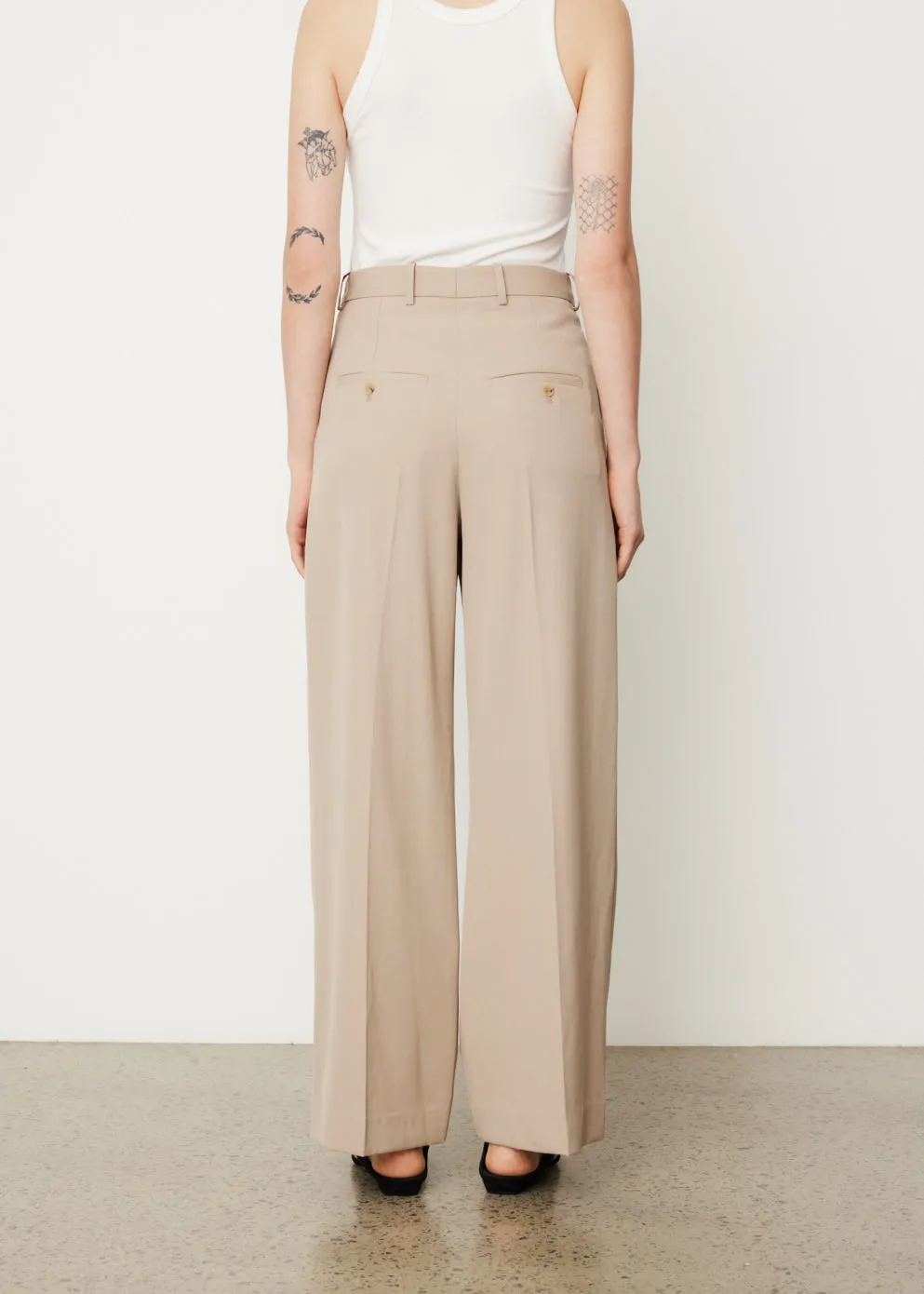 Deep Pleat Straight Trousers