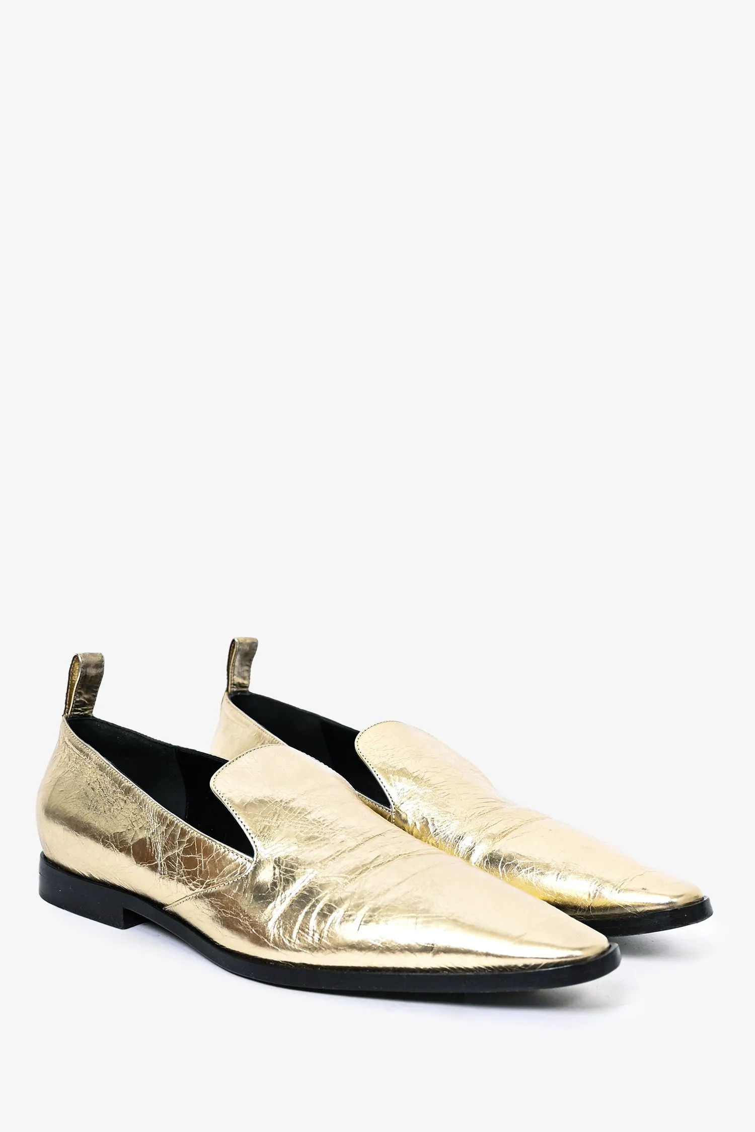 Dries Van Noten Gold Metalic Loafers Size 39