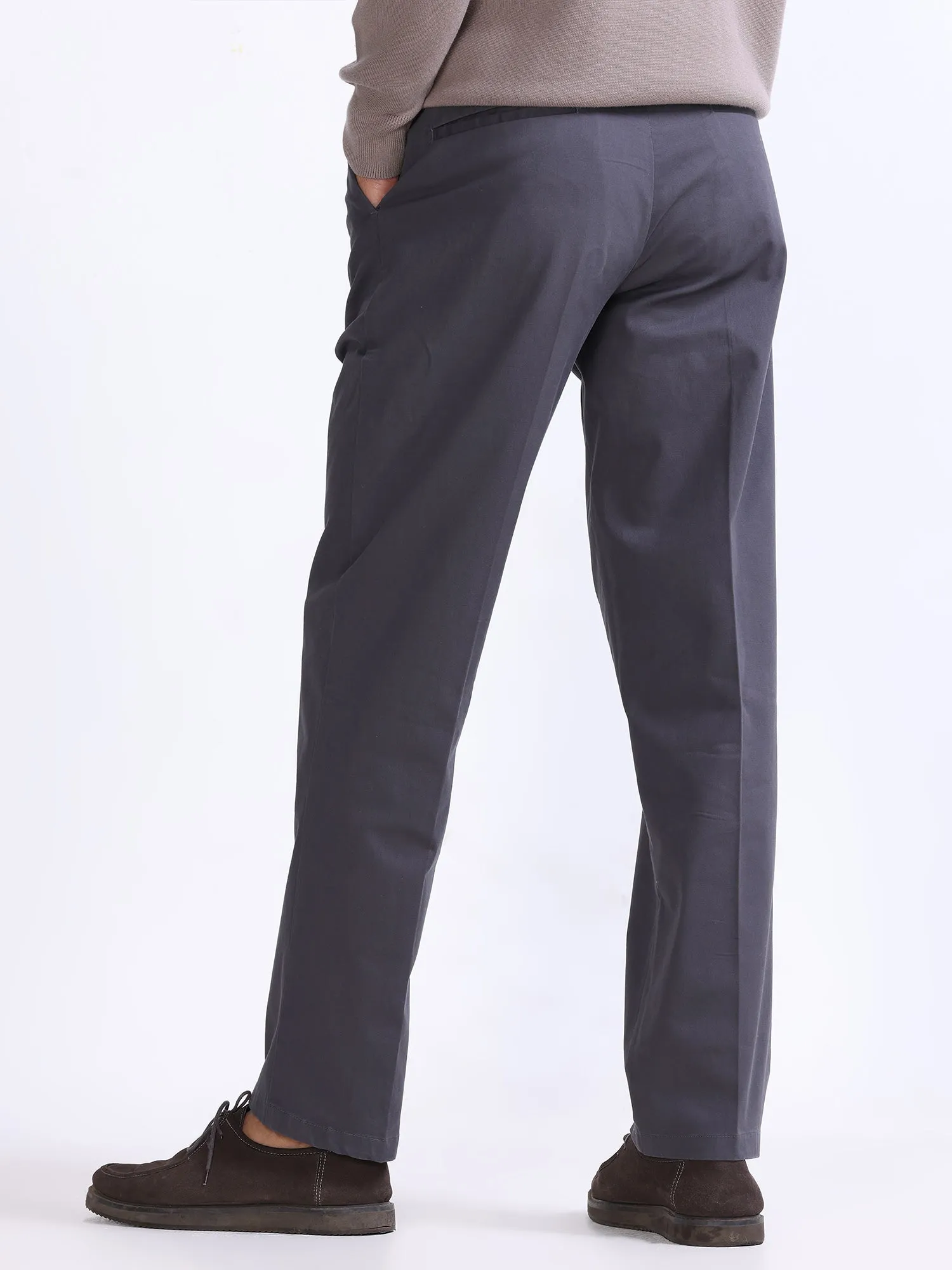 Duca Double Pleated Dark Grey Relaxed Pant