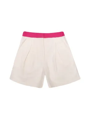 Ecru and Pink Shorts