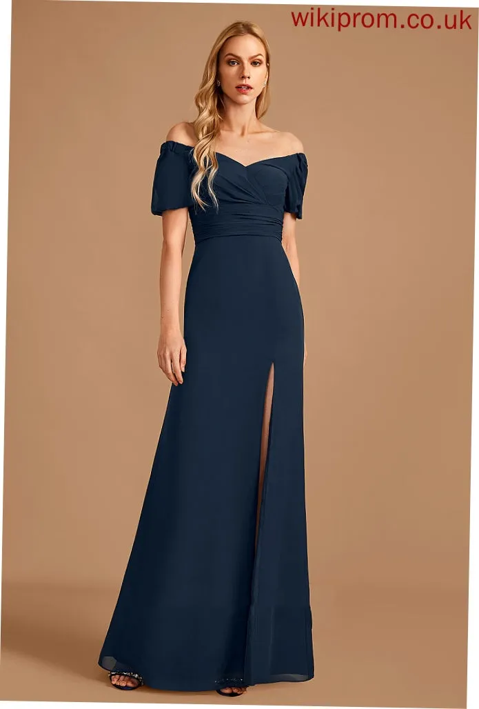 Embellishment Floor-Length Silhouette Neckline Length V-neck Fabric SplitFront Sheath/Column Sariah Scoop Natural Waist Bridesmaid Dresses