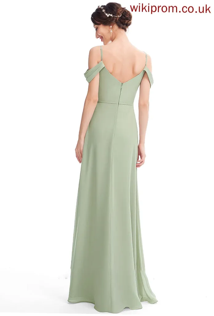 Embellishment Floor-Length V-neck Neckline Length A-Line Ruffle Silhouette SplitFront Fabric Linda Floor Length Bridesmaid Dresses