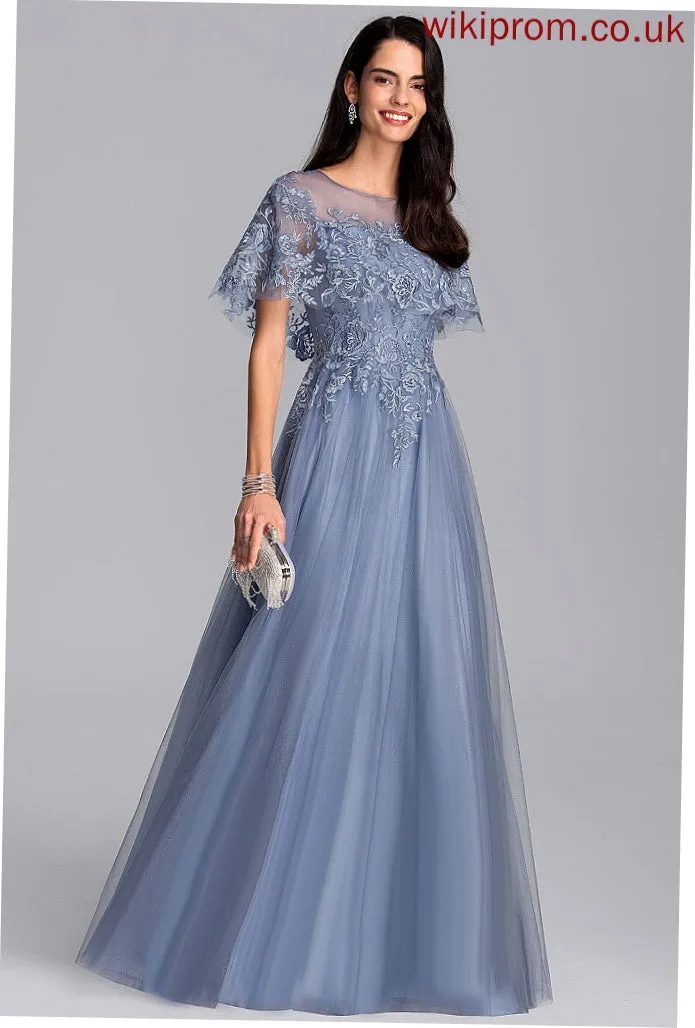 Floor-Length Dress A-Line Scoop Tulle Wedding Adriana Wedding Dresses