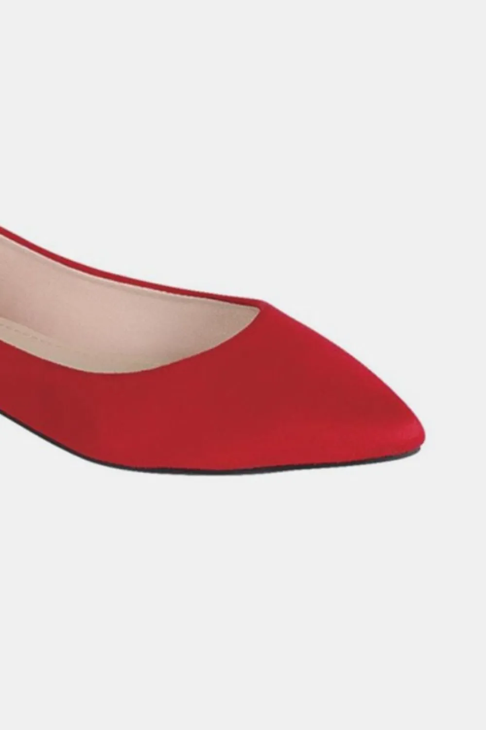 Forever Link Red Classic Pointy Toe Slip On Flat Loafers