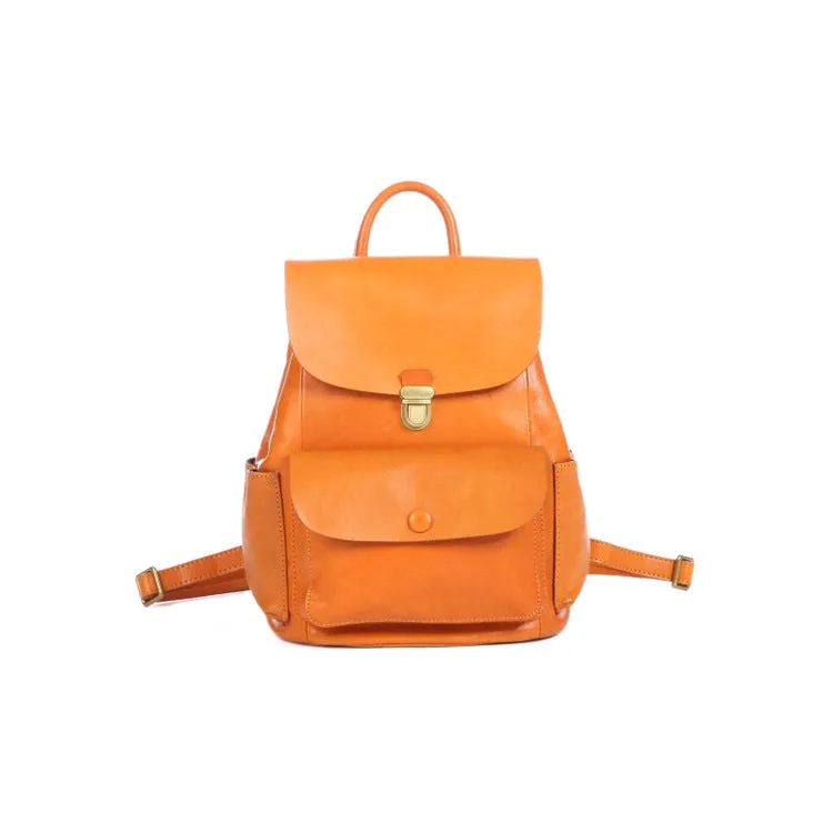 Handmade Vege Tanned Leather Traveling Backpack 6208