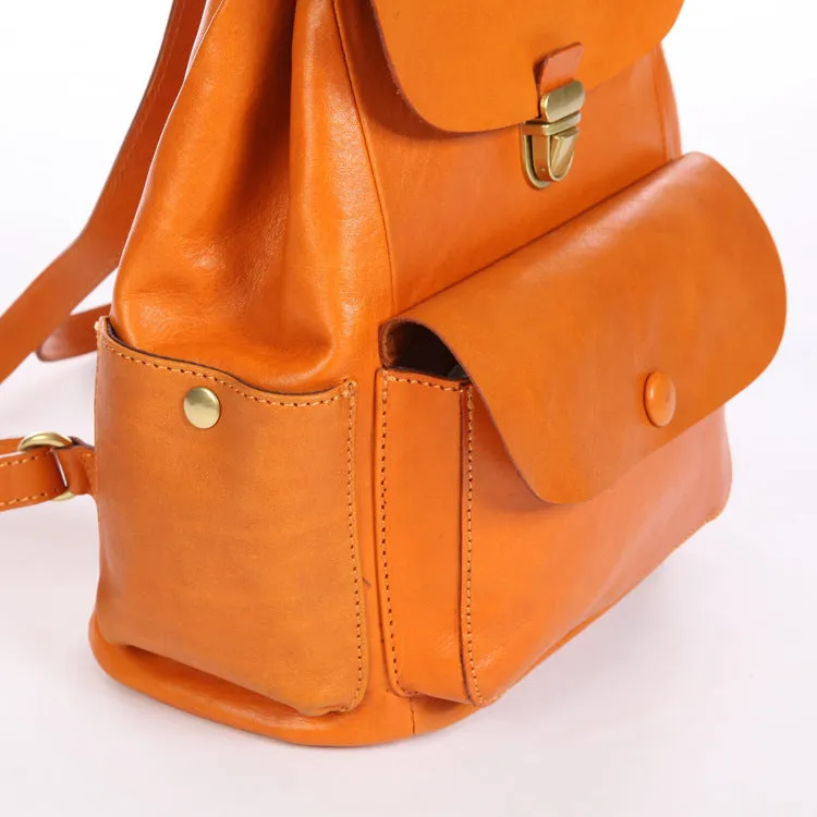 Handmade Vege Tanned Leather Traveling Backpack 6208