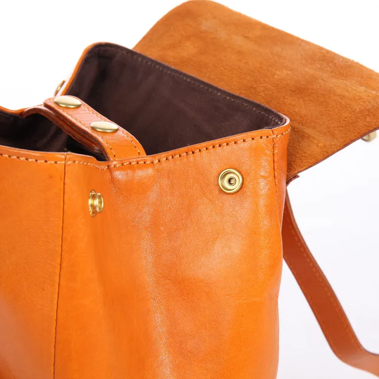 Handmade Vege Tanned Leather Traveling Backpack 6208