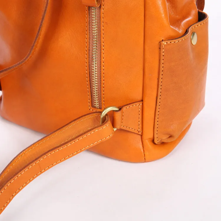 Handmade Vege Tanned Leather Traveling Backpack 6208