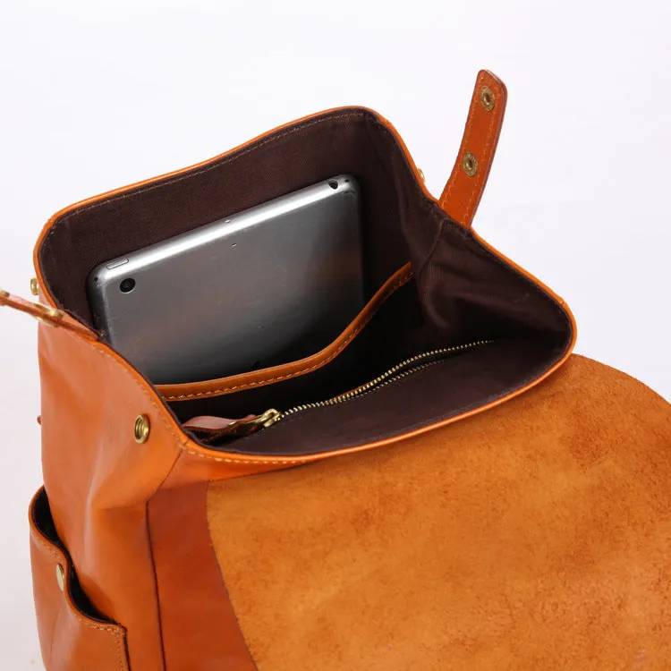 Handmade Vege Tanned Leather Traveling Backpack 6208