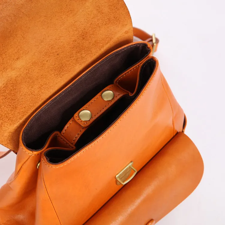 Handmade Vege Tanned Leather Traveling Backpack 6208