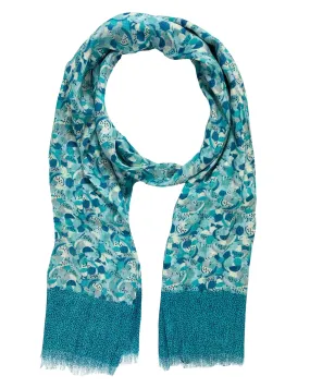 Kiton Scarf Aqua Fruit Pattern - Linen Men Shawl FINAL SALE