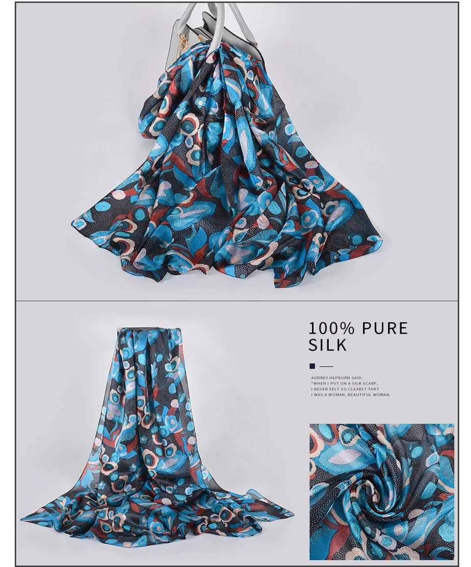 Large Elegant Pure Silk Scarf