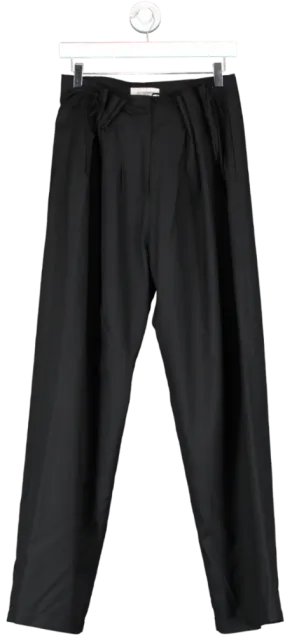 LE17SEPTEMBRE Black 100% Lightweight Wool Pleated Detail Straight Leg Trousers UK 10