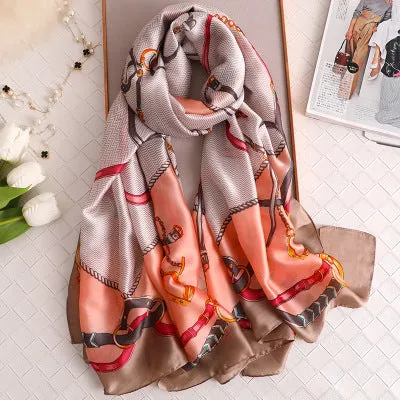 Luxury brand hijab summer women scarves soft long print silk scarves lady shawl