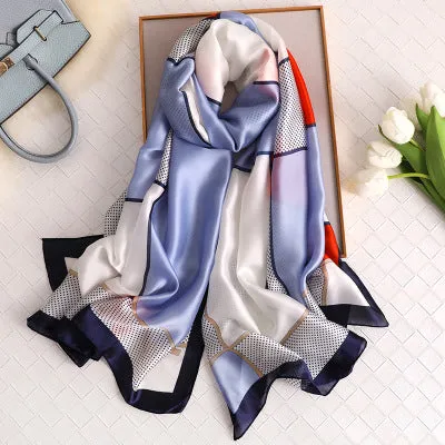 Luxury brand hijab summer women scarves soft long print silk scarves lady shawl