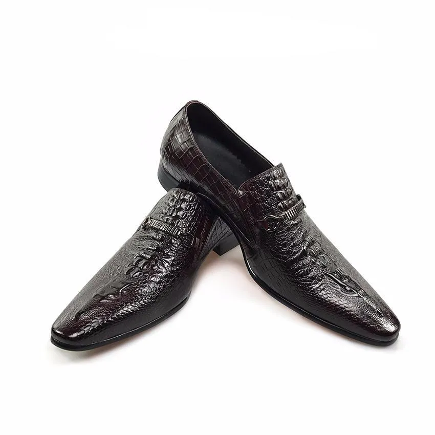 Luxury Business Style Croco Pattern Men Loafers Shoes