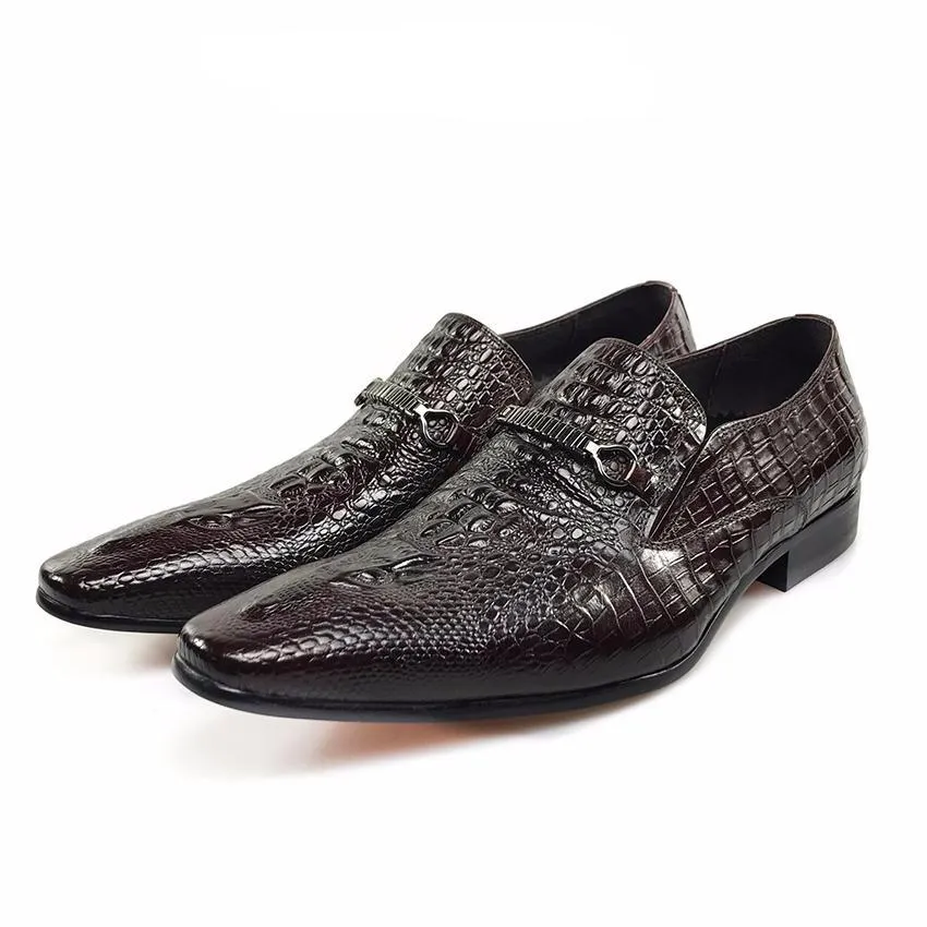 Luxury Business Style Croco Pattern Men Loafers Shoes