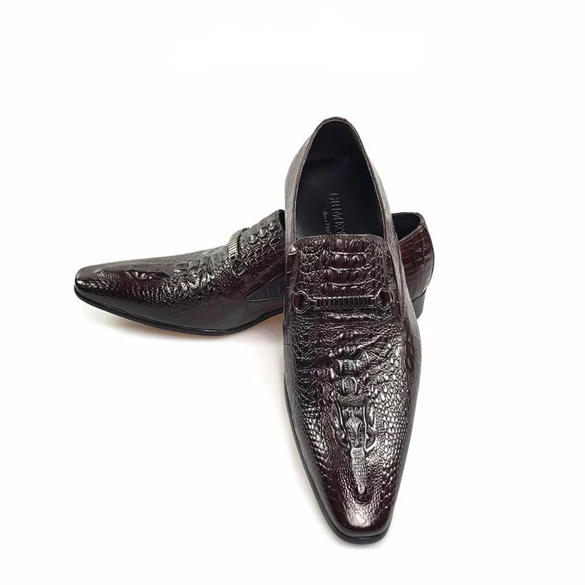 Luxury Business Style Croco Pattern Men Loafers Shoes