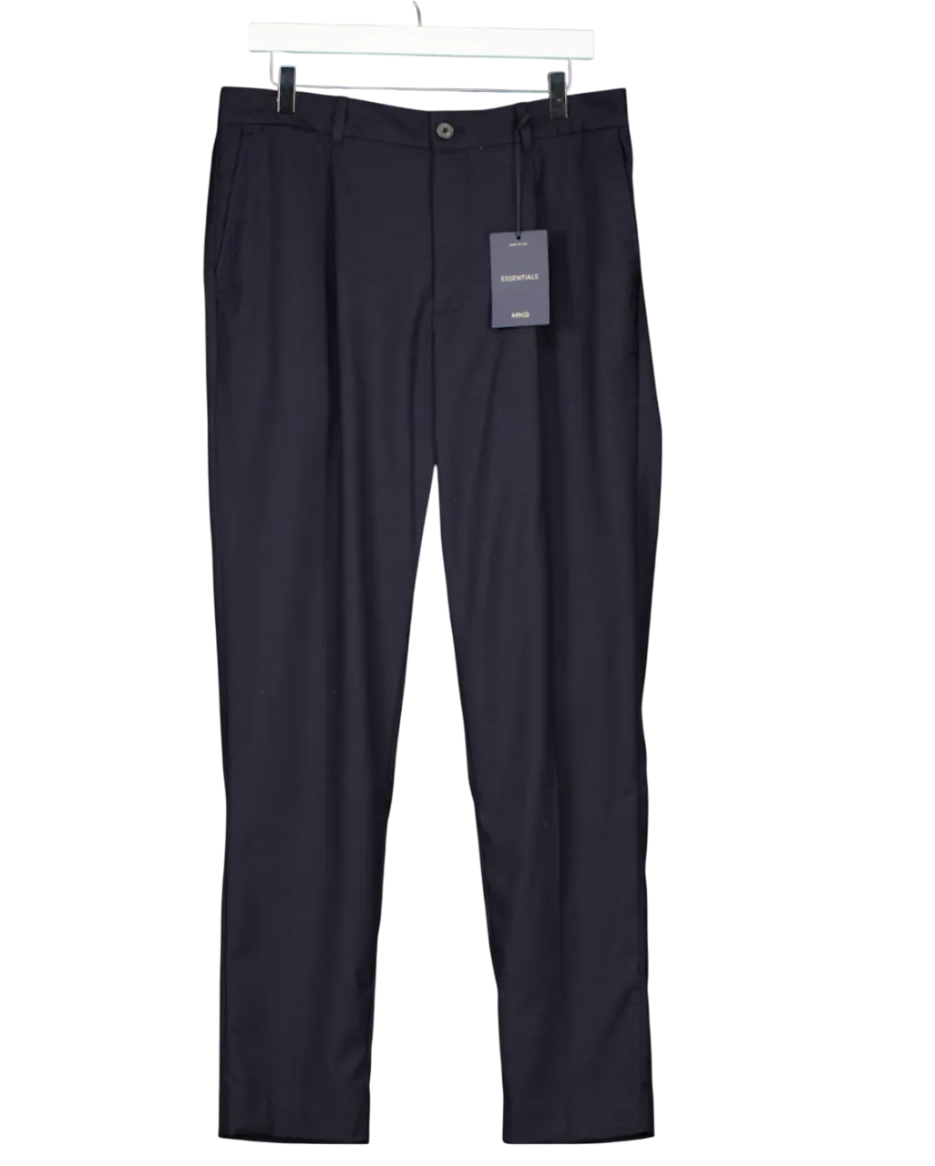 MANGO Blue Pleated Slim Fit Trousers W34