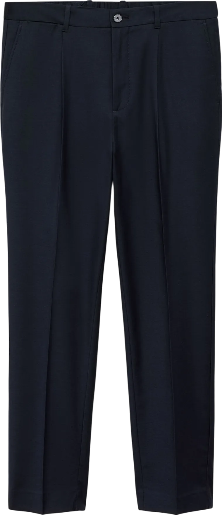 MANGO Blue Pleated Slim Fit Trousers W34