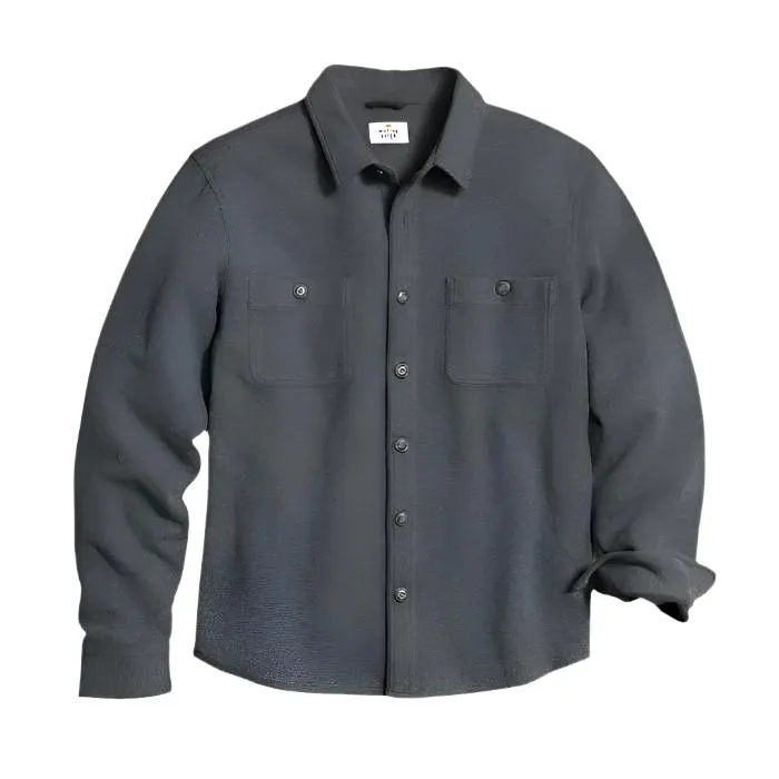 Marine Layer Pacifica Stretch Twill Shirt in Dark Heather Grey