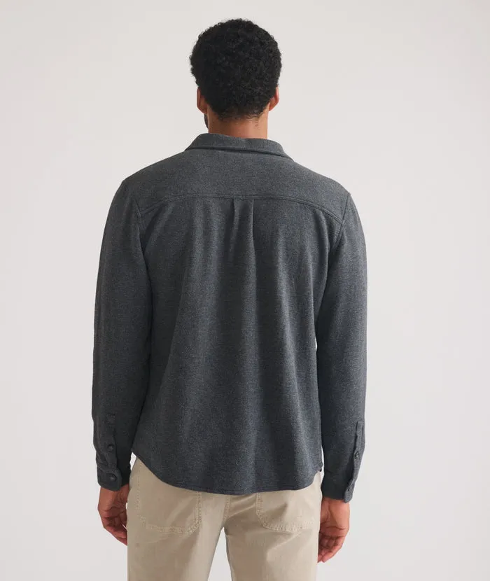 Marine Layer Pacifica Stretch Twill Shirt in Dark Heather Grey