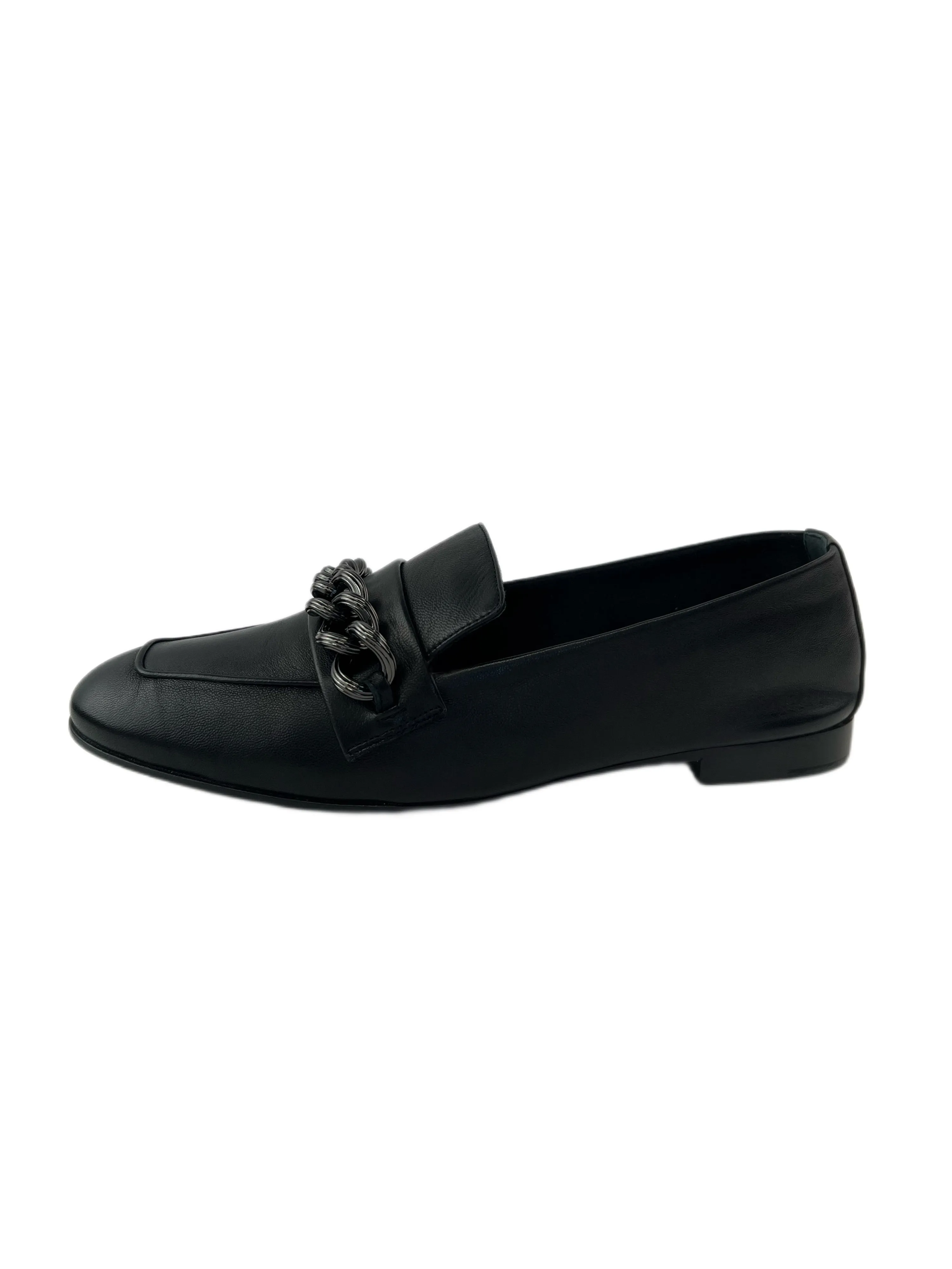 Max Mara Women's Nero Lily Pointed Toe Leather Loafers NWT