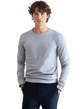 Men's Cotton Pullover Tops Comfortable Anti-Pilling Crew Neck Elastic Cuff Long Sleeve Essential Shirts For Men