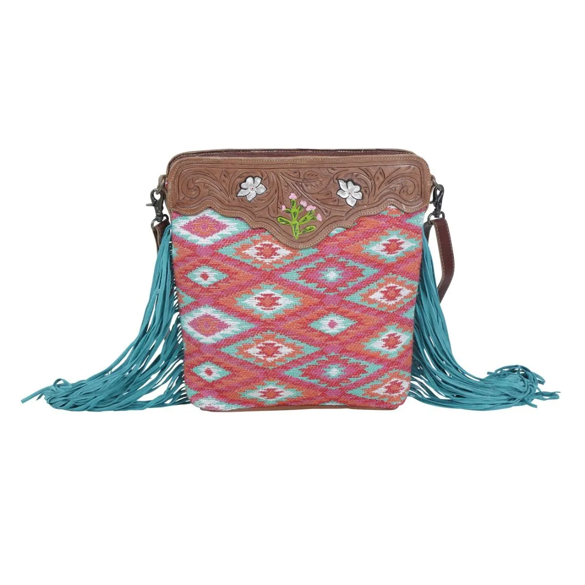 Pantone Pink Hand-Tooled Bag