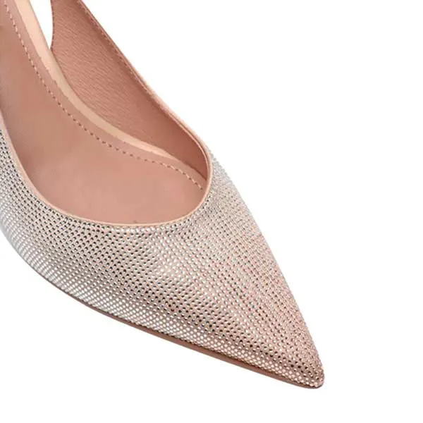 Paula Champagne | Embellished Slingback Pump