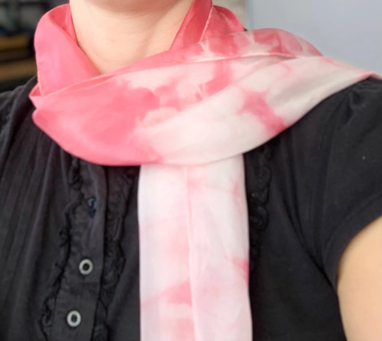 Pink silk scarf