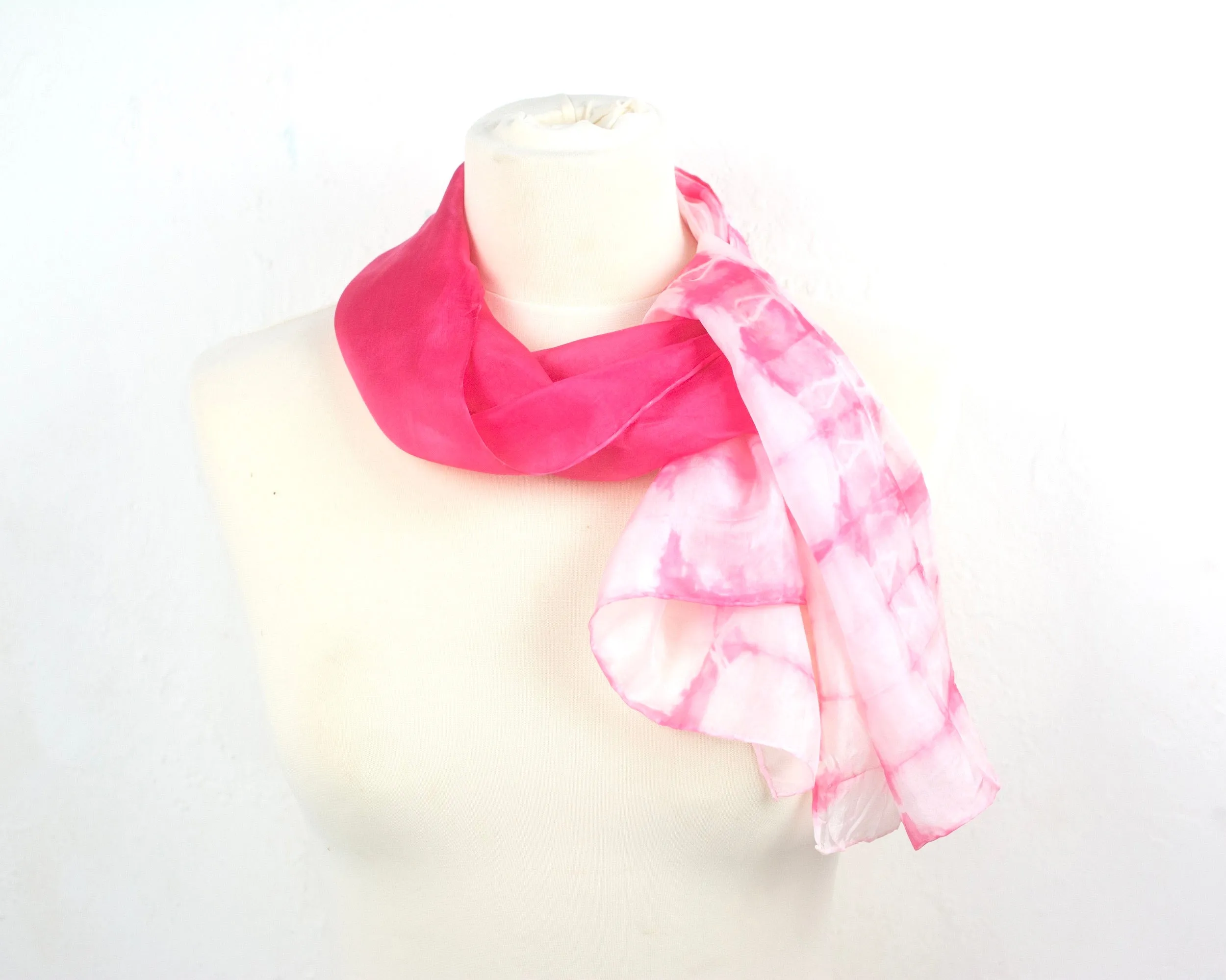 Pink silk scarf