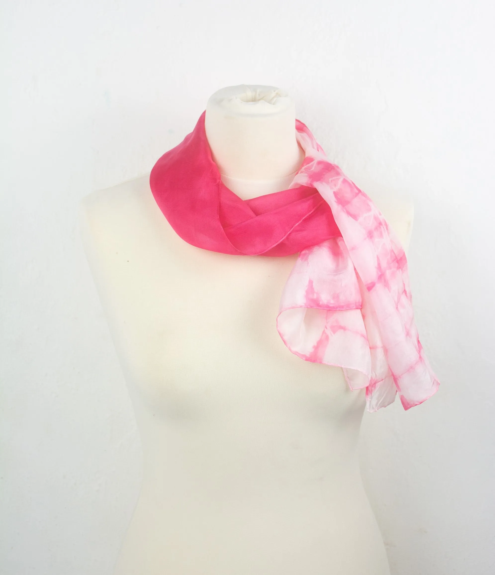 Pink silk scarf