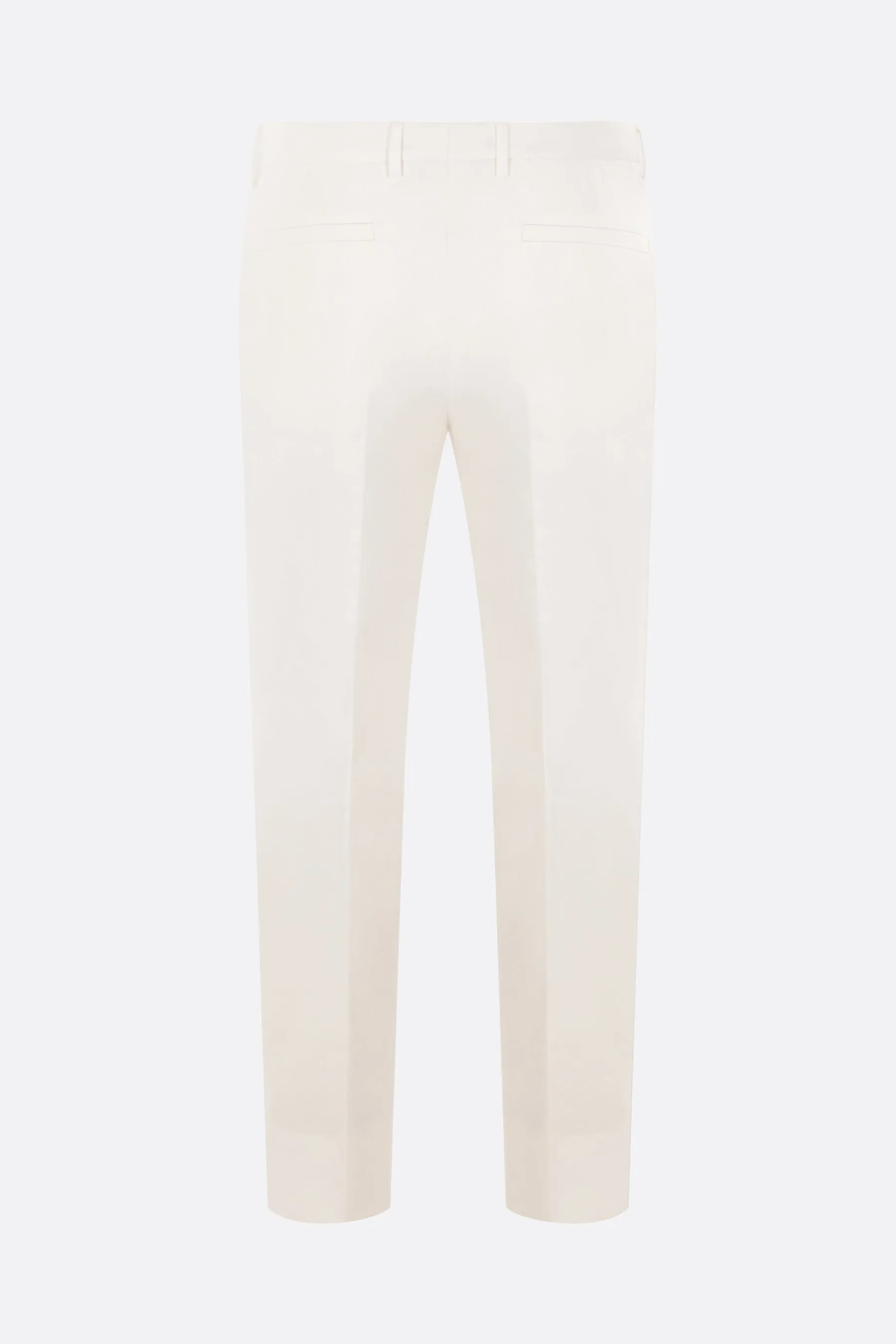 Pleated Gabardine Cotton-Linen Trousers