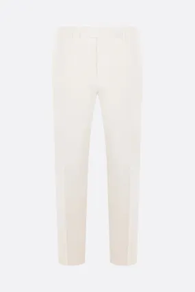 Pleated Gabardine Cotton-Linen Trousers