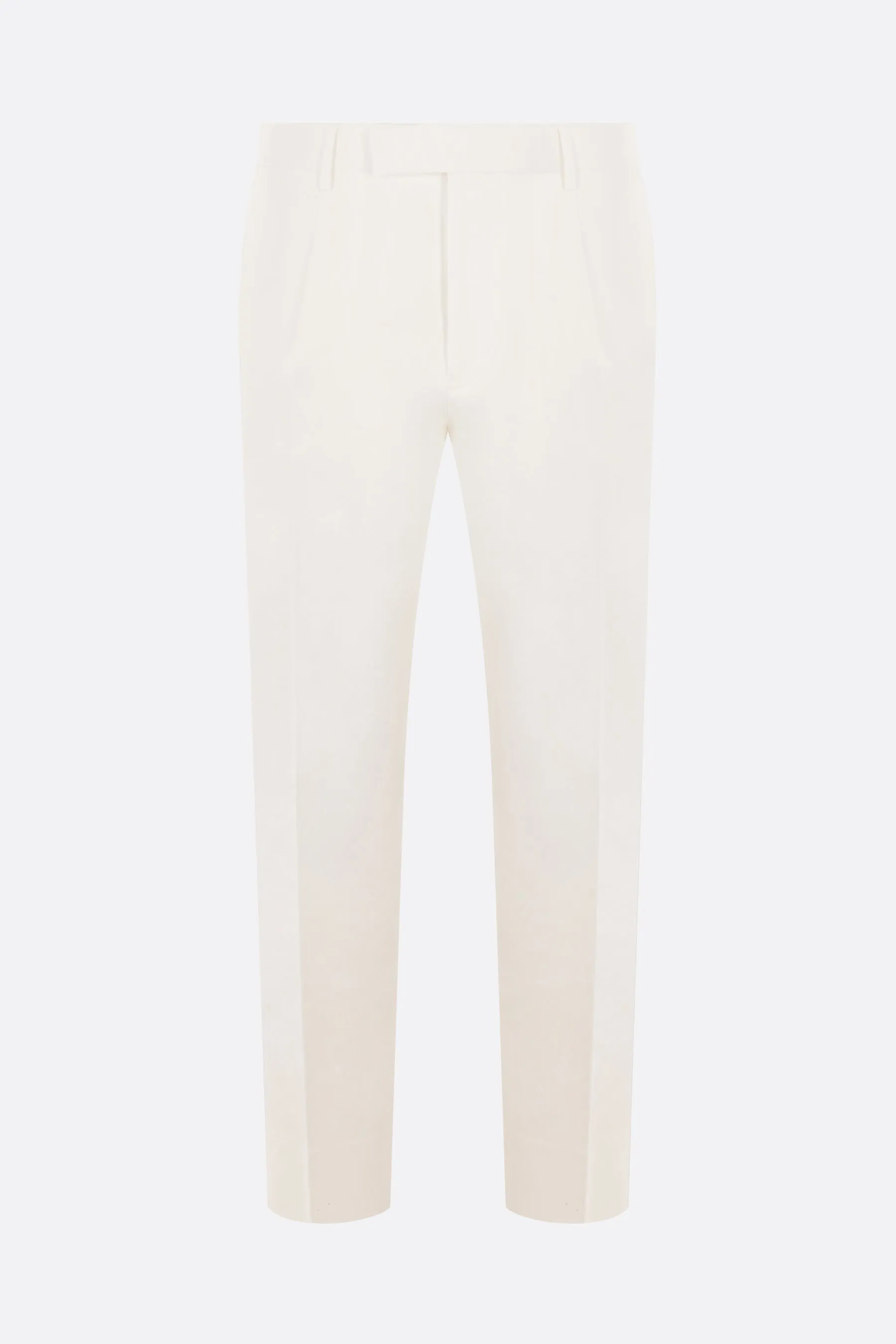 Pleated Gabardine Cotton-Linen Trousers