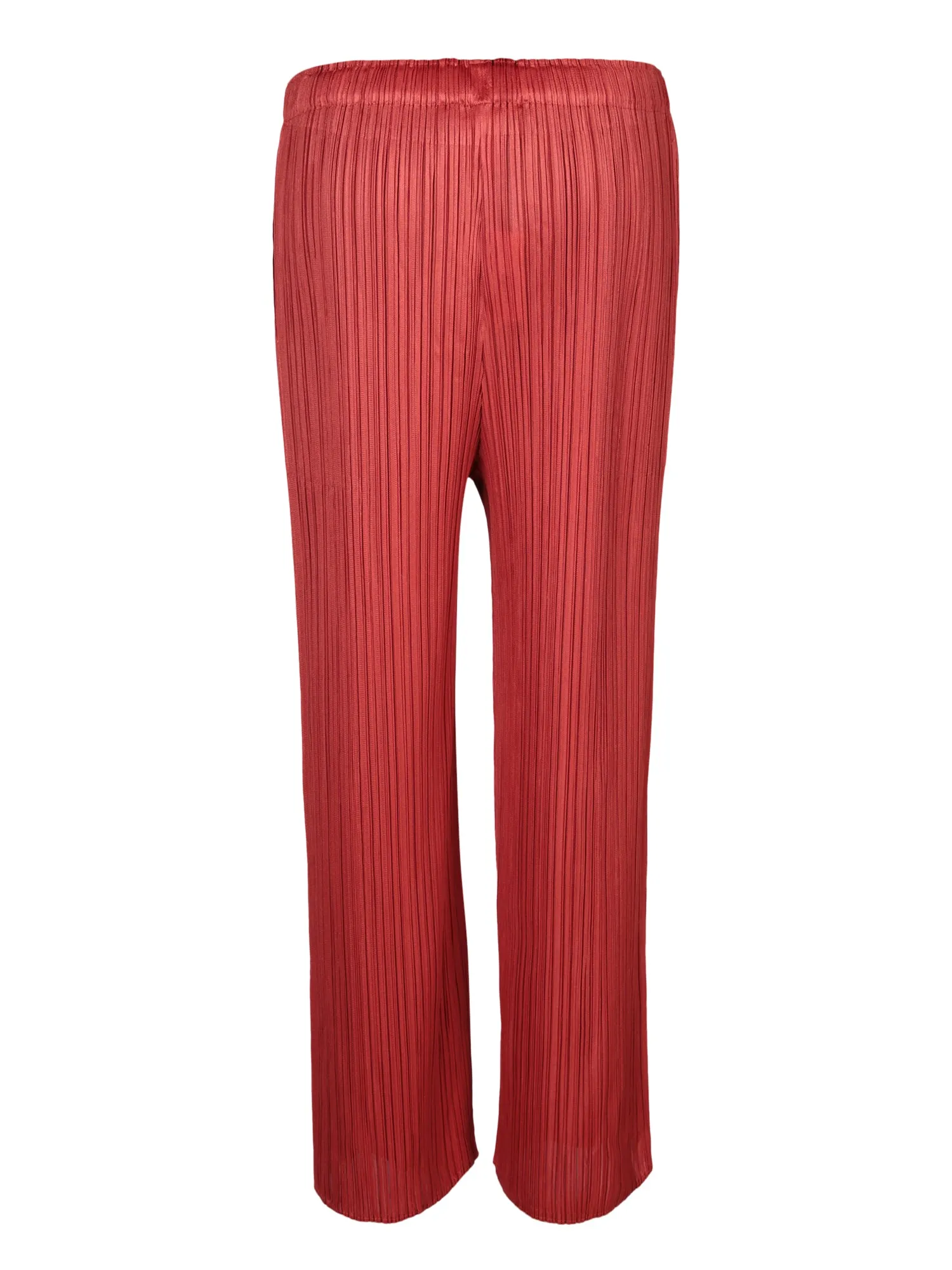 Pleats Please red trousers